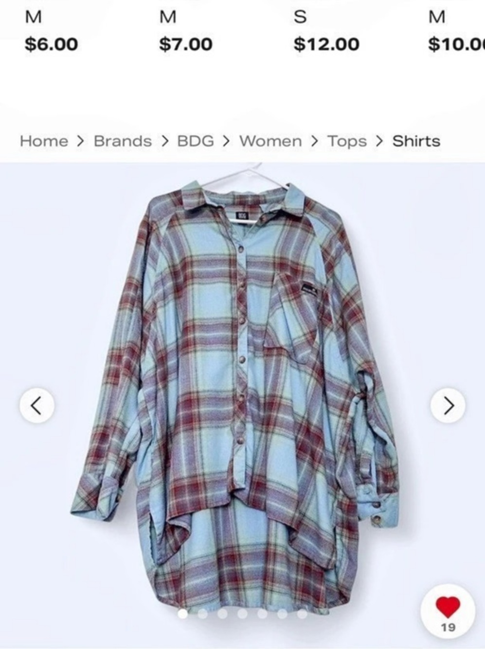 BDG Urban Outfitters Plaid Oversized Button-Down Shirt Medium